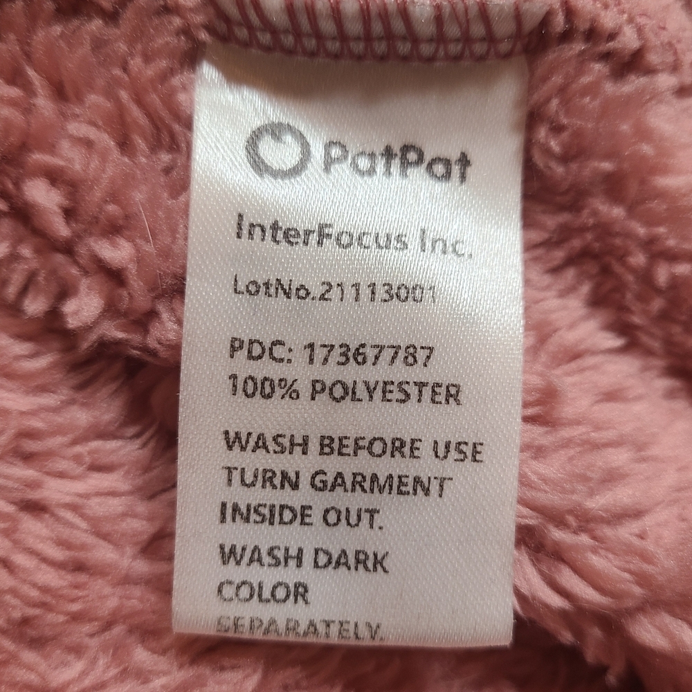 PatPat Pink Sherpa Hoodie Bow Pullover Toddler Girl Size 3T - Picture 4 of 7